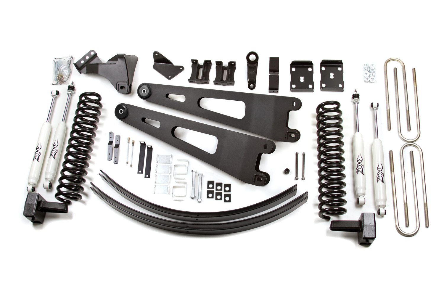 Full Lift Kit for 2008-2020 Ford F250 F350 Super Duty 3 Front Lift Coil Spring Spacers 2 Rear Lift Blocks Black Supreme Suspensions Shock Extenders Sway Bar Drop Brackets